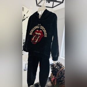 The Rolling Stones Black Kids Hoodie and Pants Set